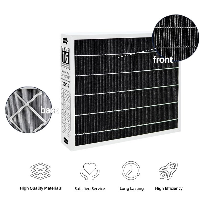 MERV 16 Hepa and Carbon air Filter Factory Wholesale Compatible With Lennox X6675 air Purifier Filter