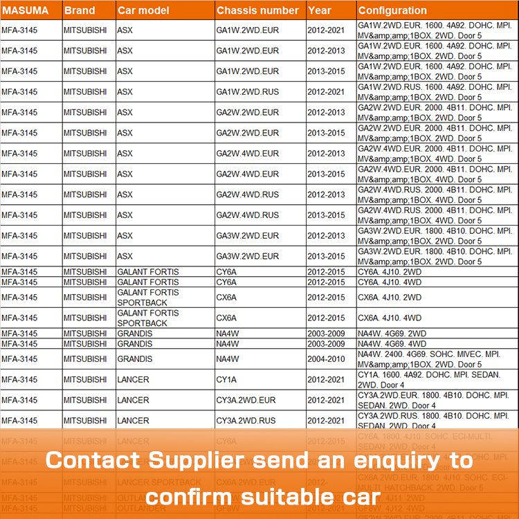 MFA-3145 Suppliers Cars Spare Parts air Filter for MITSUBISHI