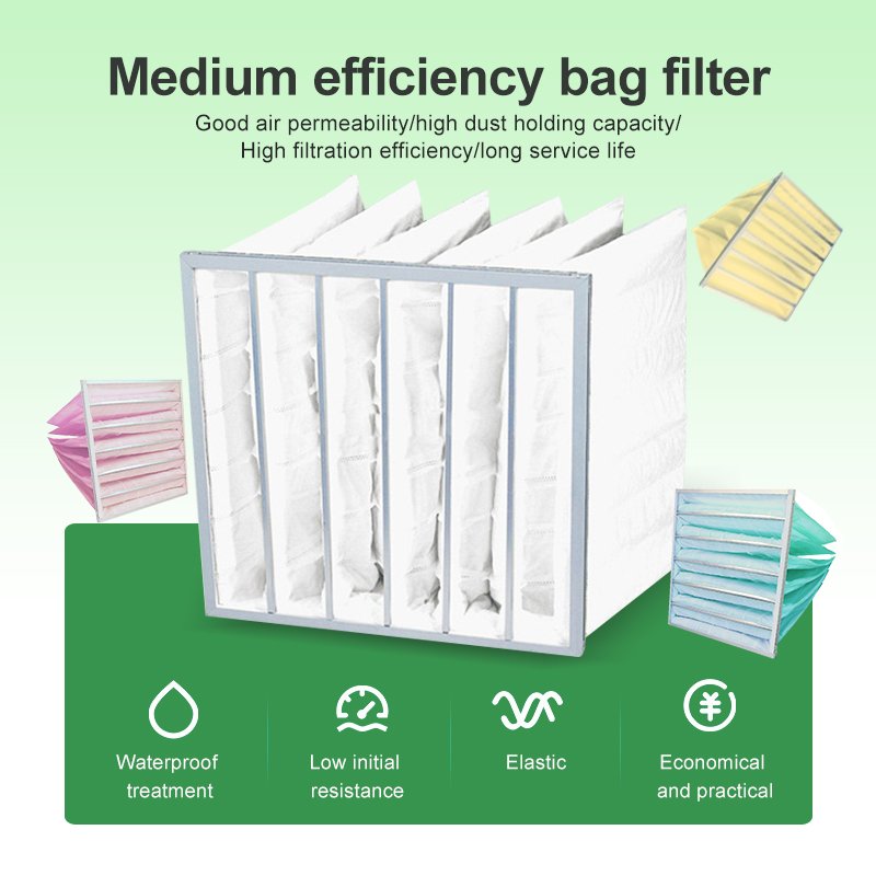 HVAC/cleaning Room Medium Efficiency Bag Filter F5 F6 F7 F8 Non-woven Fabric Bag air Filters