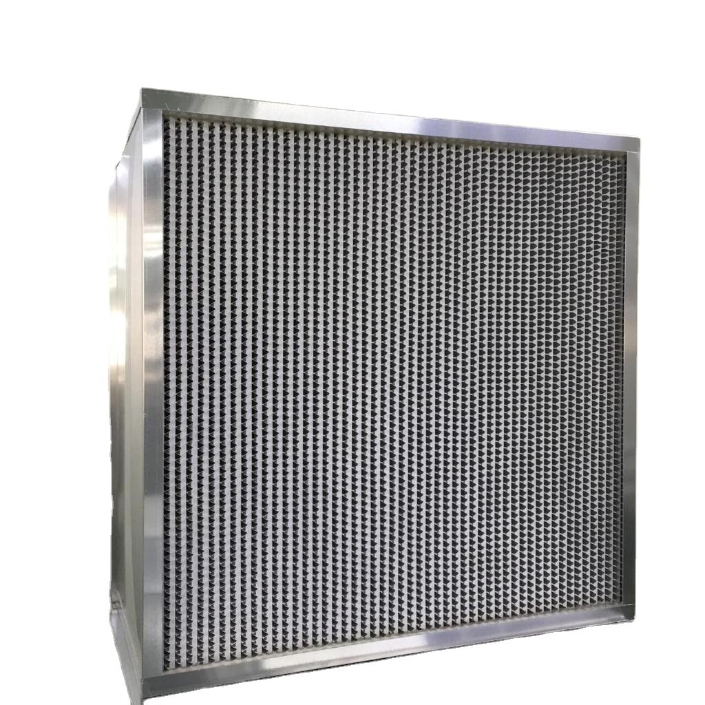 Deep Pleated H13 H14 AHU HEPA Air Purifier Laboratory Cleanroom Galvanized Steel Aluminium Separator High Efficiency Air Filter