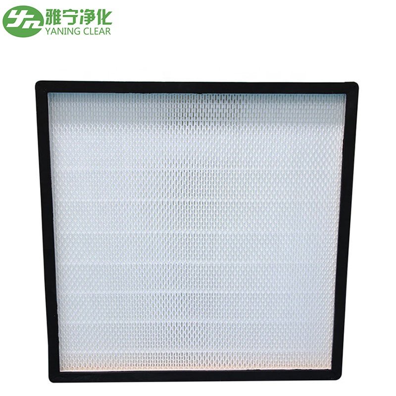 YANING Factory Direct Wholesale Price H13 H14 Aluminum Frame Fiberglass Mini Pleat Hepa Filter for Lab