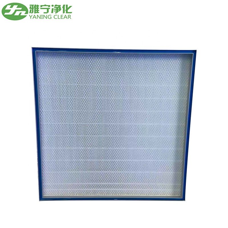 YANING Factory Direct Wholesale Price H13 H14 Aluminum Frame Fiberglass Mini Pleat Hepa Filter for Lab