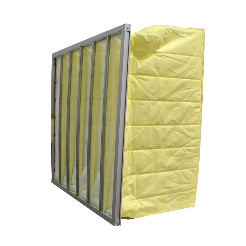 Industrial F6 F7 F8 Galvanized Steel Frame Synthetic Media Pocket Air Filter 600x600mm for HVAC System