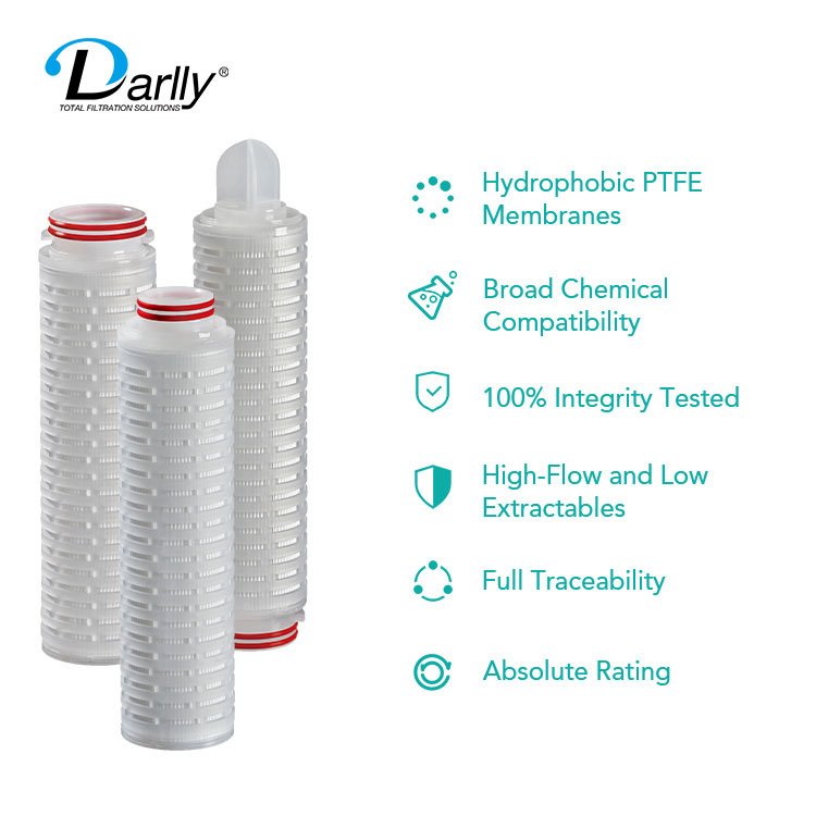 Darlly 0.2 Micron Filter Hydrophobic PTFE Filter Membrane Vent Air Filters With Low Pressure Drop for Corrosive Gas Filtration