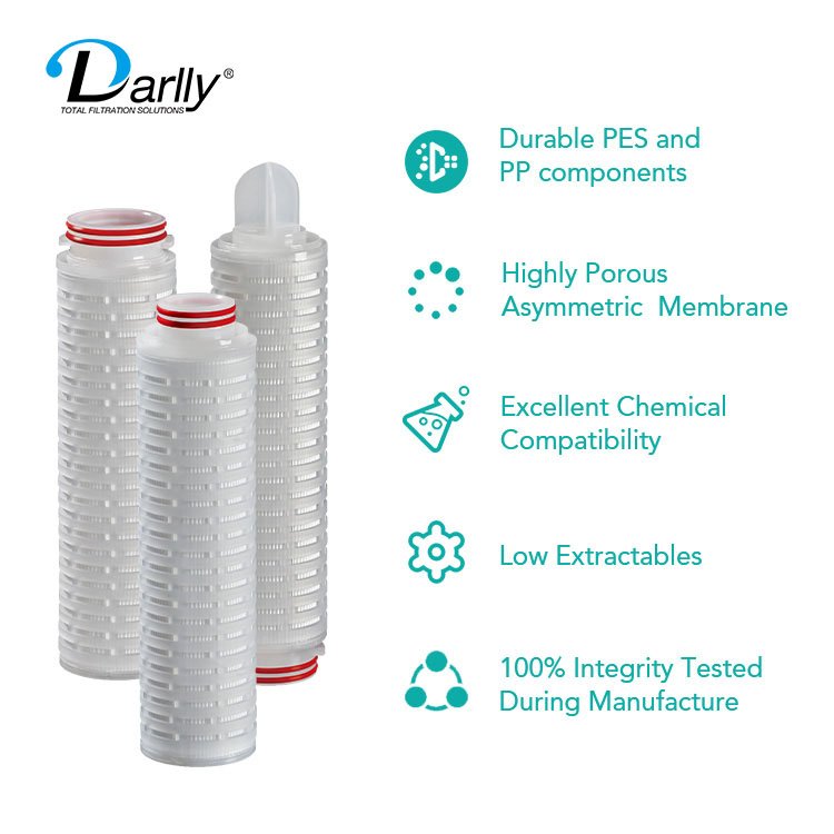 High Quality 0.2 Micron 10" 30" Hydrophobic PTFE Membrane Pleated Cartridge Filters for Vent/Air Filtration
