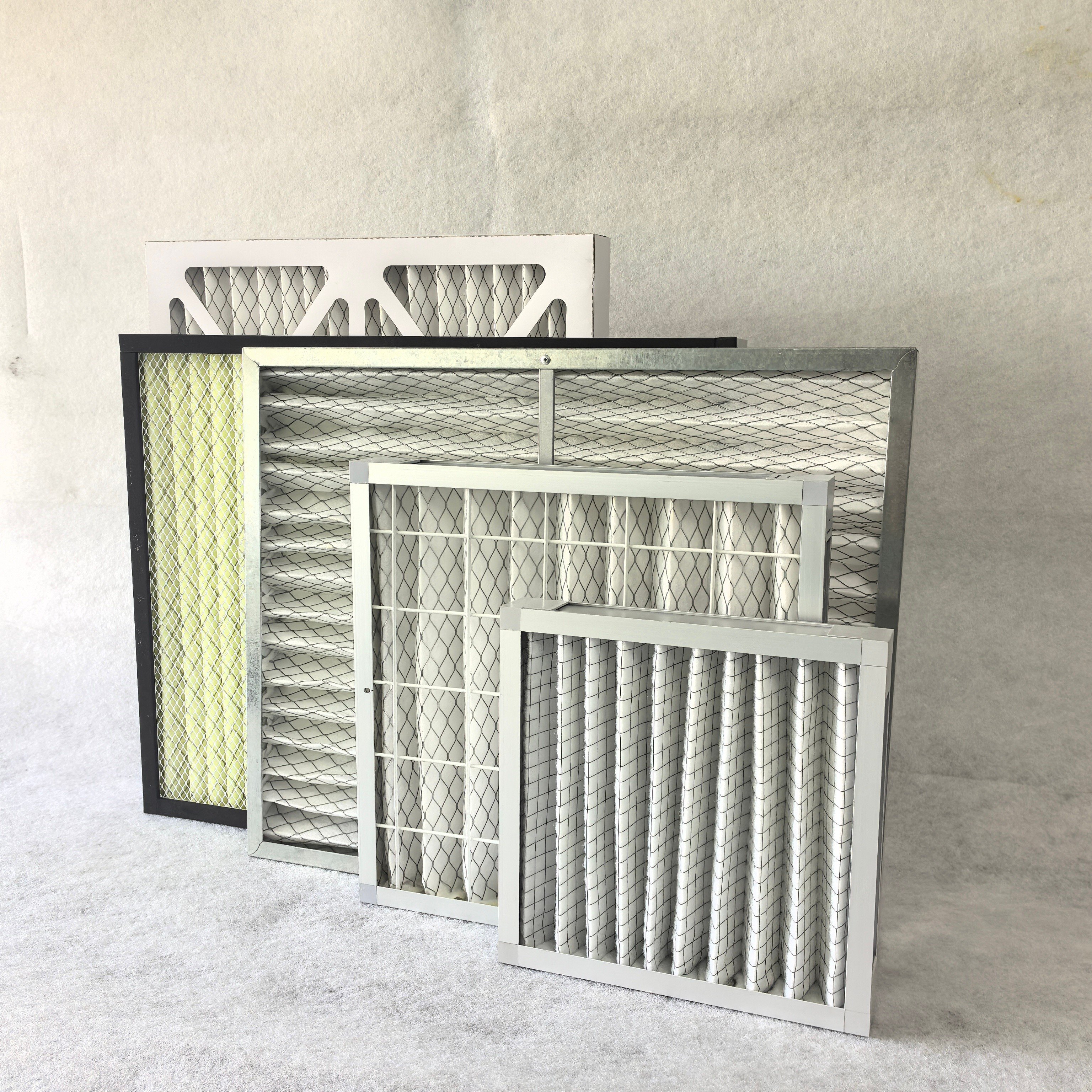 High Quality Customized Manufacturing Pleated Cardboard Frame Folded Panel Air Filter Air-condition Unit Filter