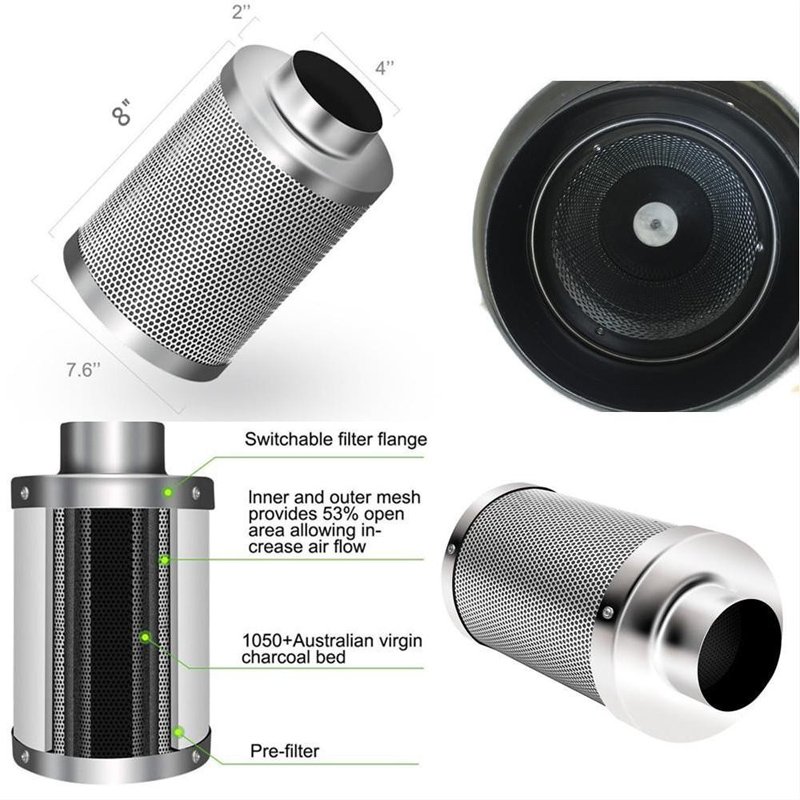 318 Factory Top Sale Hydroponic 4 Inch 6 Inch 8 Inch Grow System Carbon Filter Activated Carbon Filter for Inline Fan