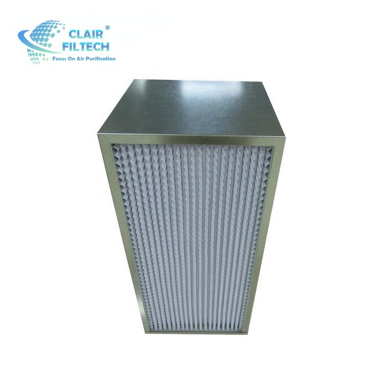 Factory Direct Sale Deep Pleated Glass Fiber H13 H14 Hepa Filter With Aluminum Frame Air Purifier Light Weight