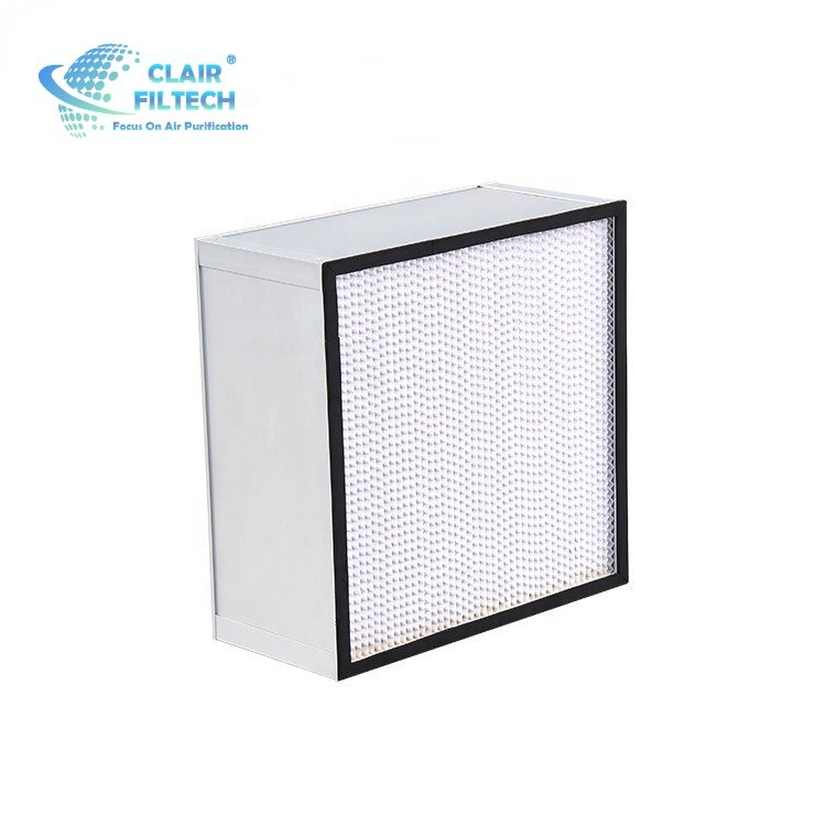 Factory Direct Sale Deep Pleated Glass Fiber H13 H14 Hepa Filter With Aluminum Frame Air Purifier Light Weight
