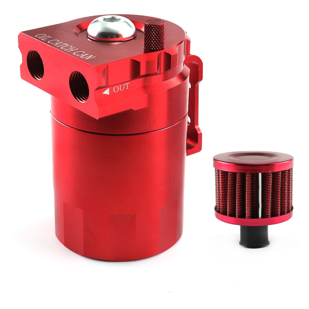300ML Machine Oil Pot with Air Filter Lightweight Aluminum Alloy Oil Catch Can Dual Chamber Filter Engine Tank