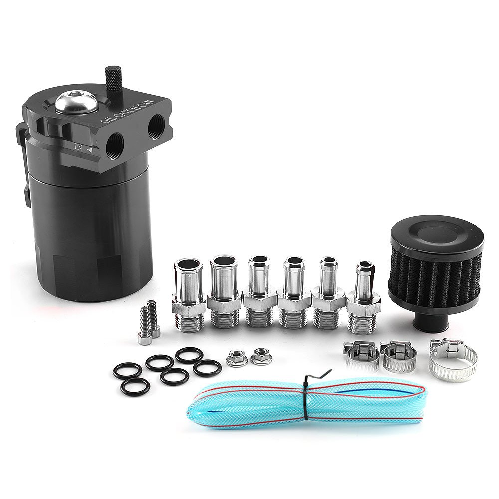 300ML Machine Oil Pot with Air Filter Lightweight Aluminum Alloy Oil Catch Can Dual Chamber Filter Engine Tank