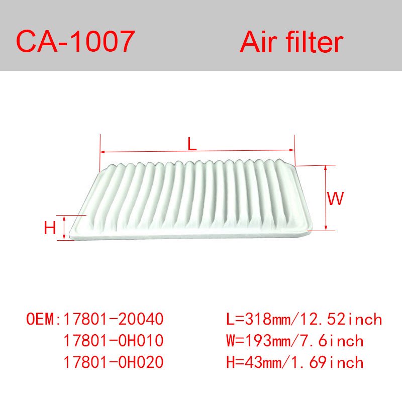 CA-1007 High Efficiency Auto Air Filter for Toyota Camry YARiS 1780101H10 LEXUS RX Series Free Sample Included