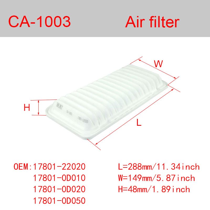 CA-1007 High Efficiency Auto Air Filter for Toyota Camry YARiS 1780101H10 LEXUS RX Series Free Sample Included