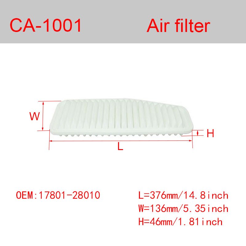 CA-1007 High Efficiency Auto Air Filter for Toyota Camry YARiS 1780101H10 LEXUS RX Series Free Sample Included