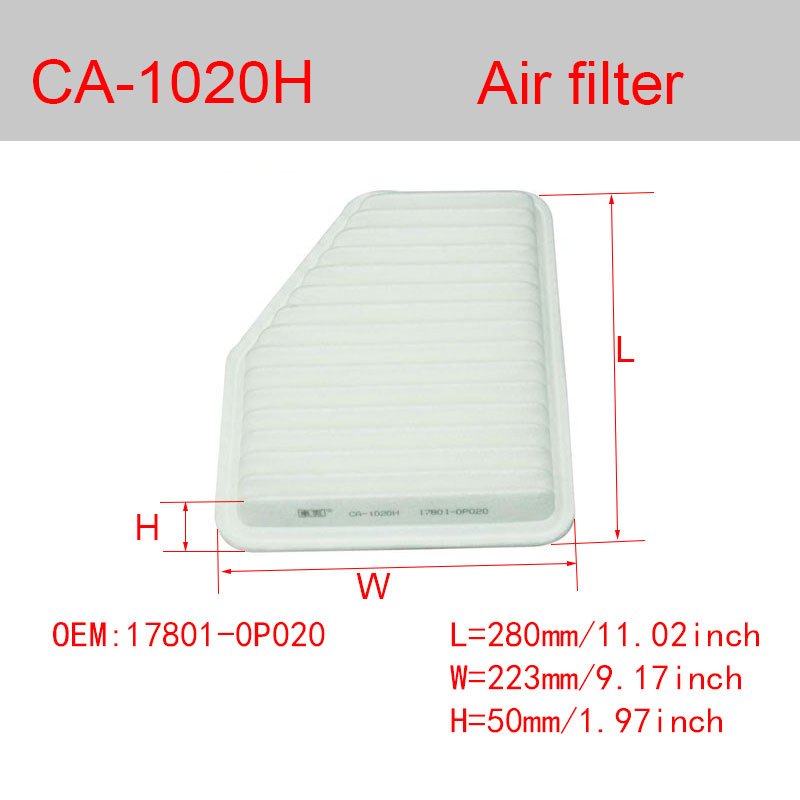 CA-1007 High Efficiency Auto Air Filter for Toyota Camry YARiS 1780101H10 LEXUS RX Series Free Sample Included