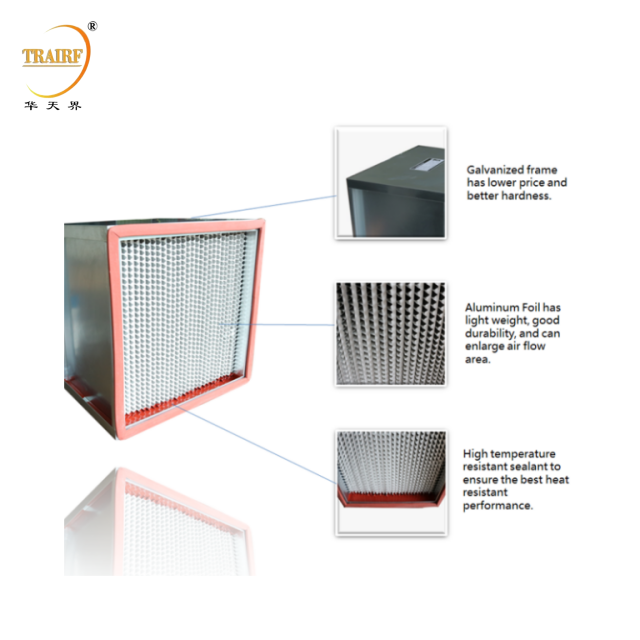 Industrial High Efficiency Customized Air Filter H13 H14 Hepa Air Filter for Laminar Air Flow Hood