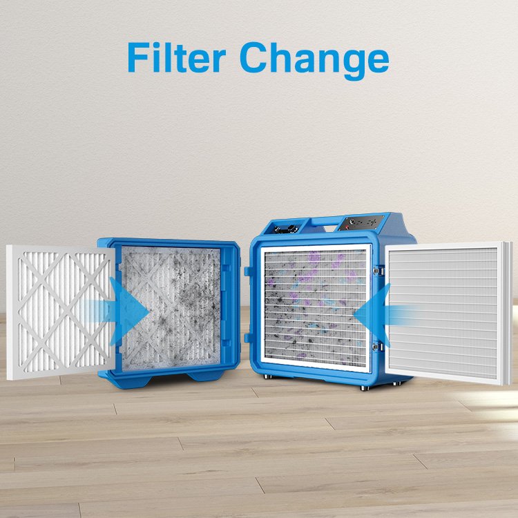 Professional-Grade Air Purifier 750CFM Portable air Purifier Carbon Filter for Hotels Machinery Repair Shops