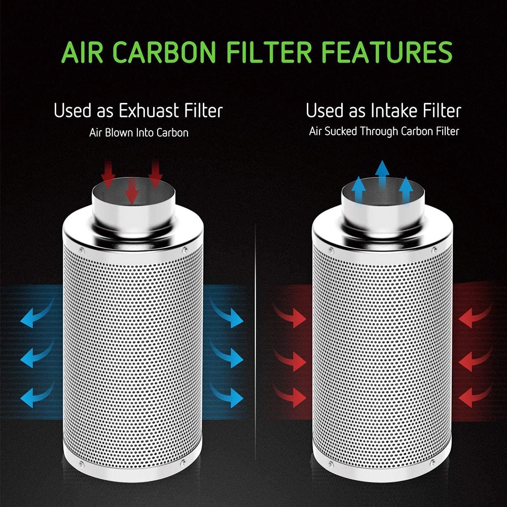 Hydroponic 6 Inch 8 Inch 10 Inch 12 Inch Grow System Carbon Air Filter Activated Carbon Filter For Inline Tube Fan
