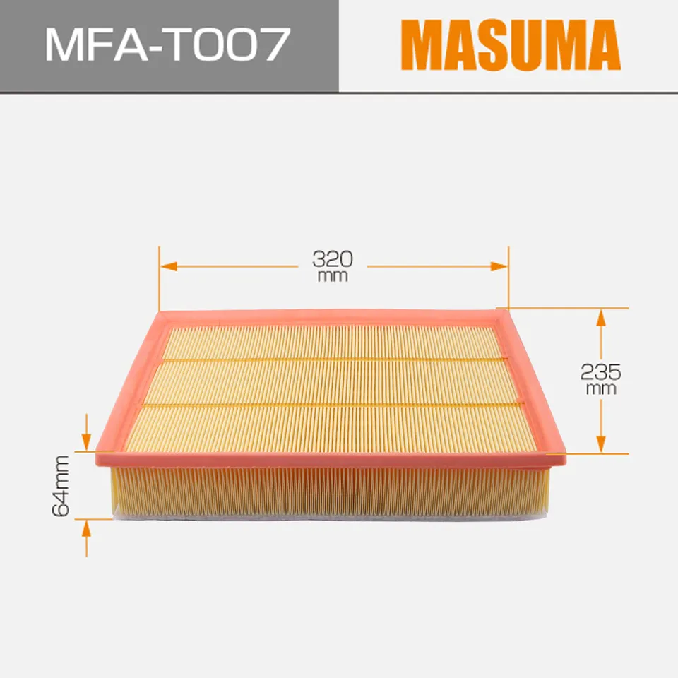 MASUMA MFA-T007 PU Paper Auto Car Air Filter Factory Price Yellow Paper Car Air Filter for HONDA
