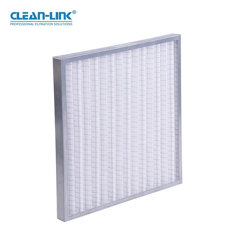 Clean-Link Synthetic Fiber Air Filter G3 G4 Pleated Filter with Aluminum Frames Panel Filter For HVAC