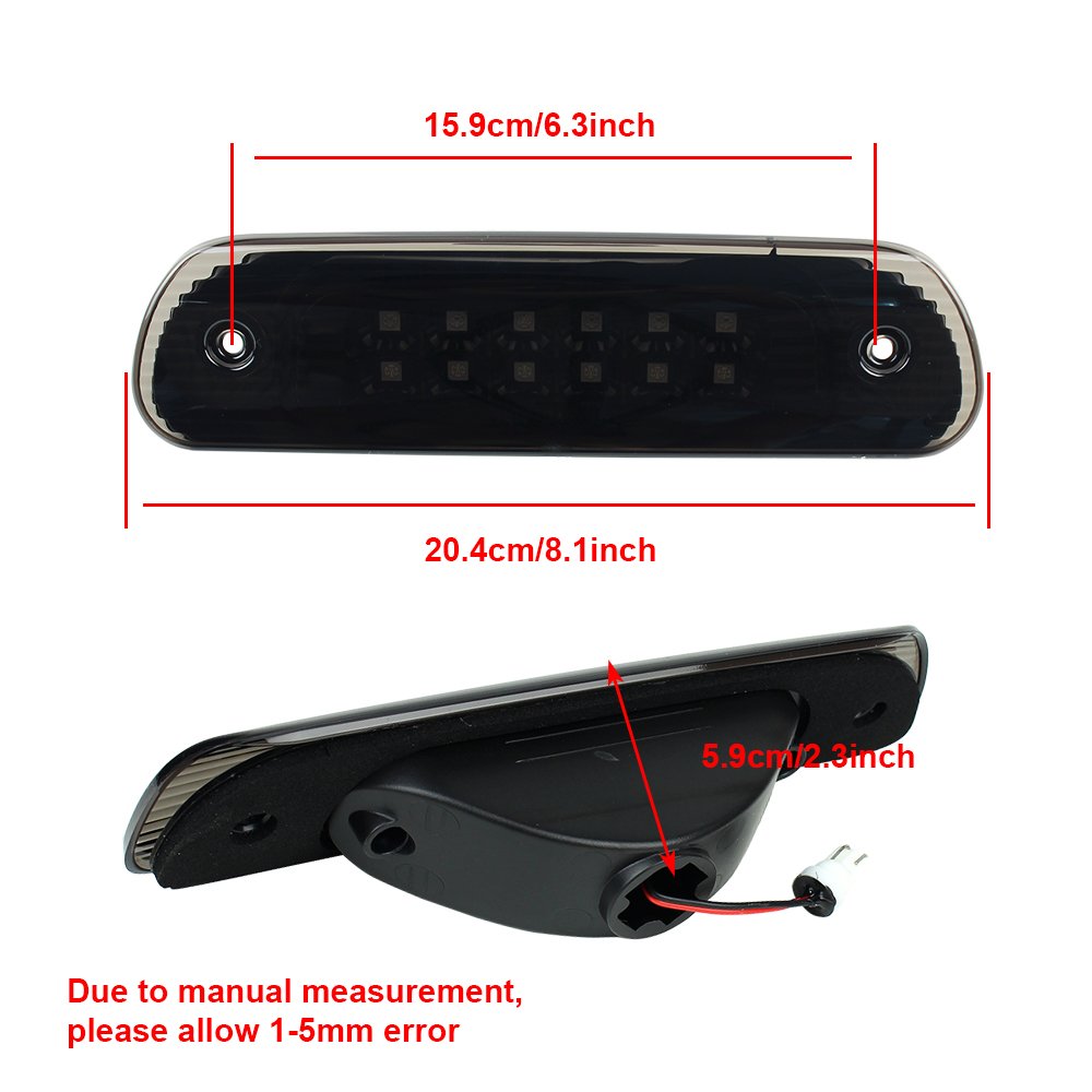 WUKMA Red LED 3rd Brake Stop Light Lamp Rear Tail Lights Kits for Jeep Grand Cherokee 1999-2004