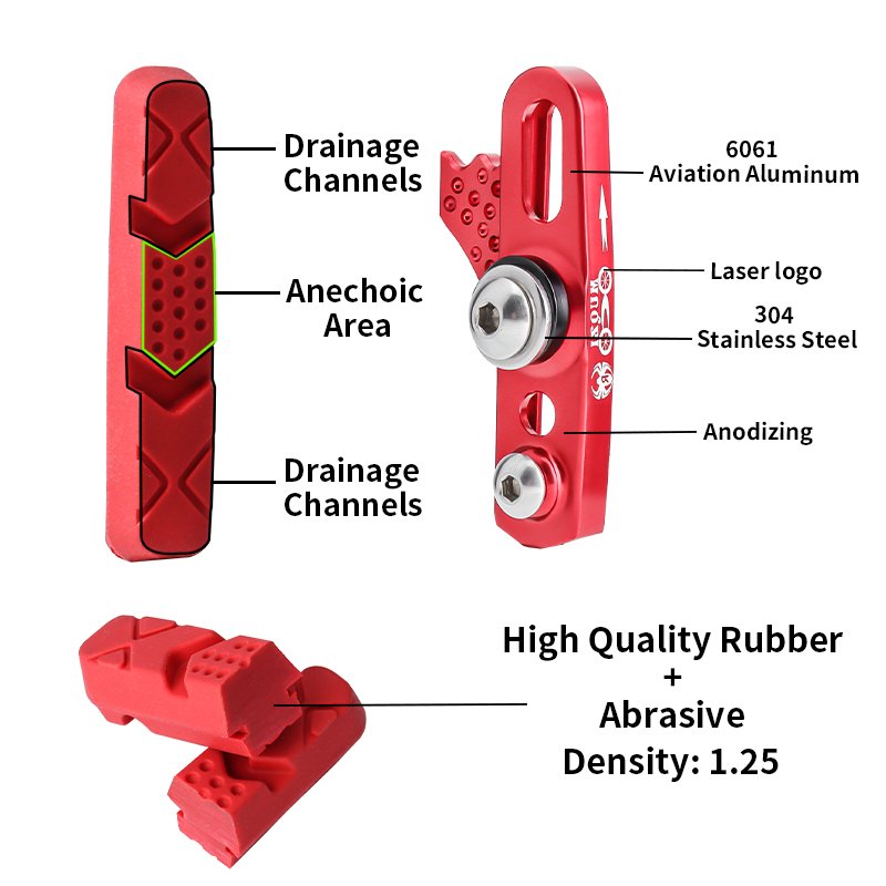 MUQZI 1 Pair Mountain Road Folding Bike Brake Pads C- Brake Caliper Pads Mountain Bikes Accessories Braking Holder Shoes Rubber