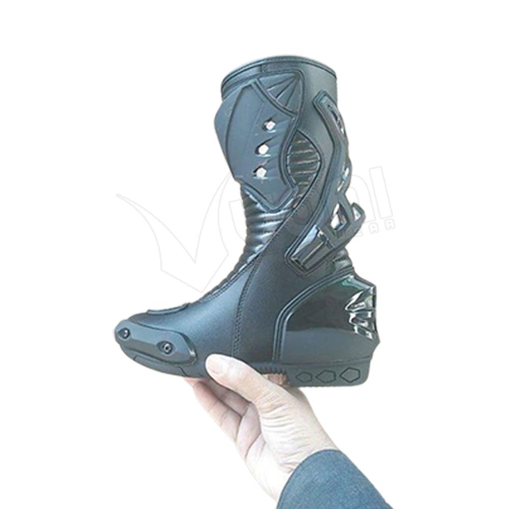 Low Price New Men Motorcycle Biker Racing Leather Boots Cowhide Leather Motorbike Shoes
