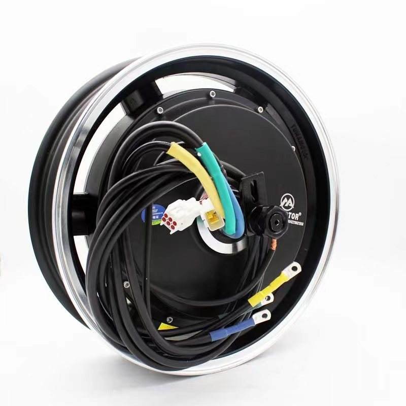 YUMA MOTOR 14 "3000W Hollowed Out Enhanced Disc Brake Dual Hall Branch Motor Suitable for Electric Motorcycles