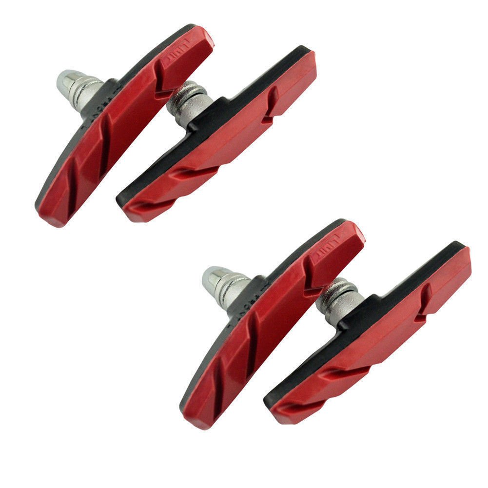 V00020600 1 Pair Mountain Road Bike Brake Pads Silent Bicycle Braking V-Brake Parts Folding Holder Rubber Blocks Clamp Durable