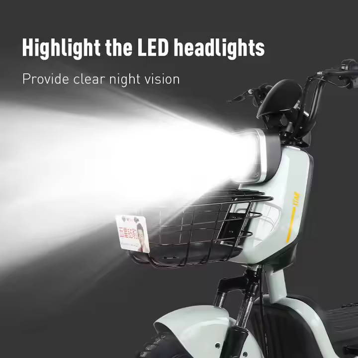 New Arrival 400W 60V20Ah Drum Brake 10 Inch Tire Electric Motorcycle 48V Single Speed for City Commute by Adults