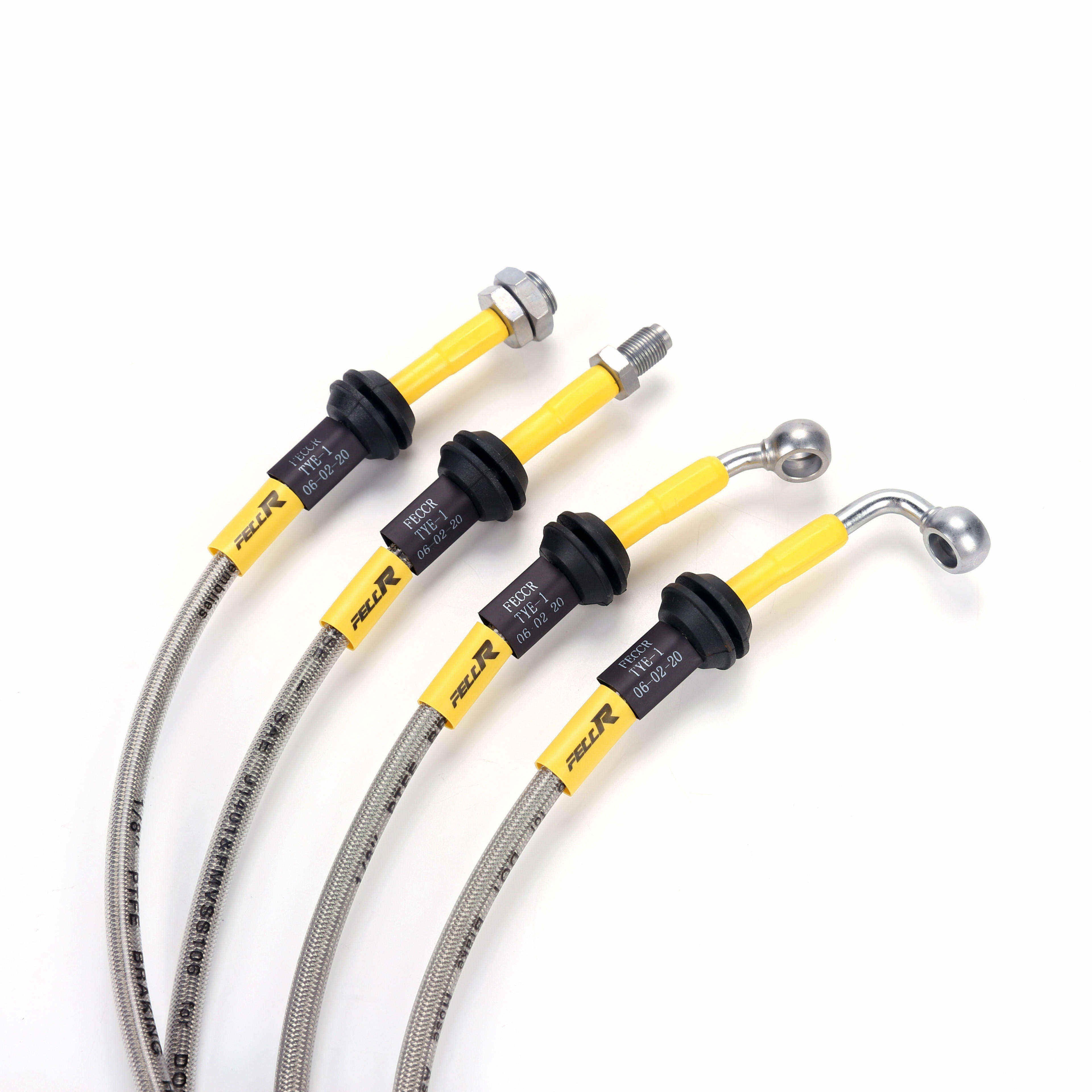 FECCR Factory Outlet Oil Cooler Hose Gas Fuel Line Racing Silver Braided Stainless Steel Hydraulic Brake Hose