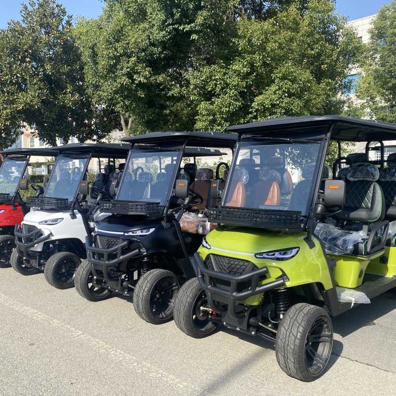 6 Seater Very Powerful 7.5kw AC Motor 72V Lithium Battery Powered Lifted Electric Road Golf Buggy Cart
