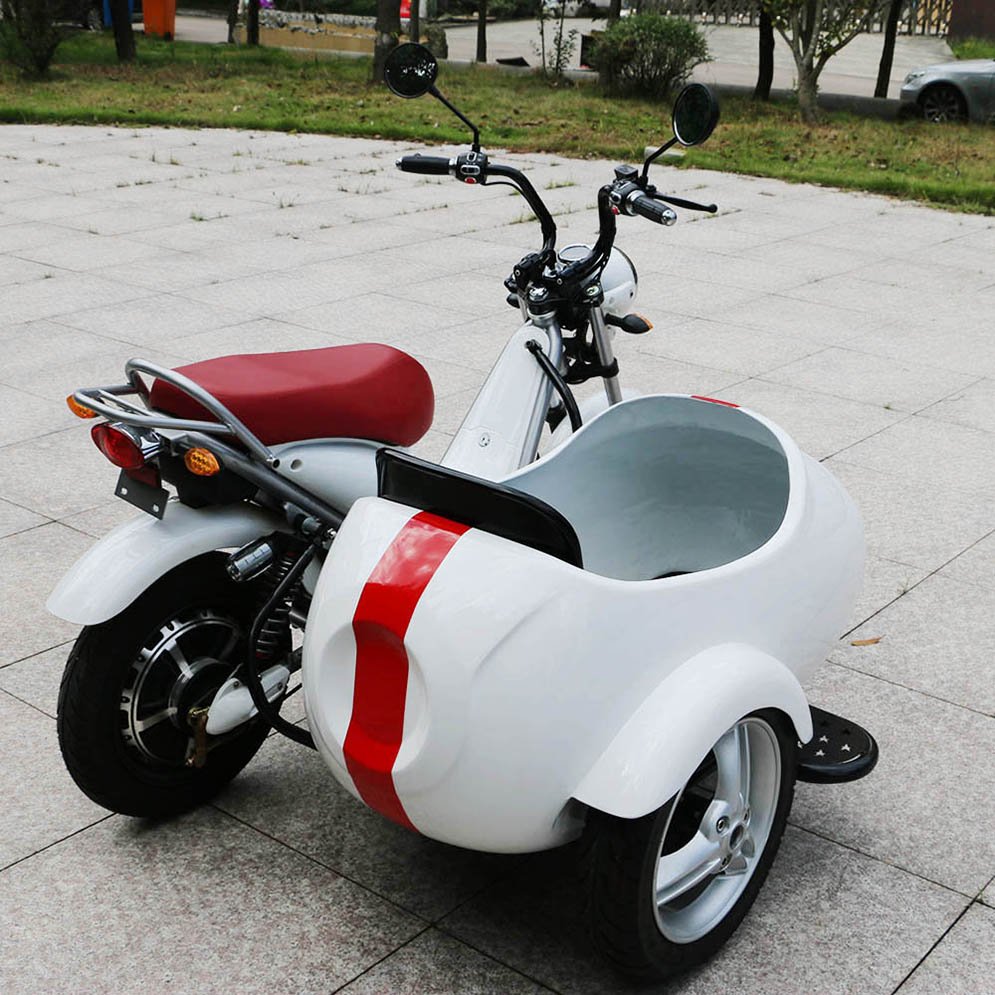 2024 Three-wheeled Electric Scooter 3 Wheels Electric Scooter Bike Side-car Tricycle Trike Scooter for Adults