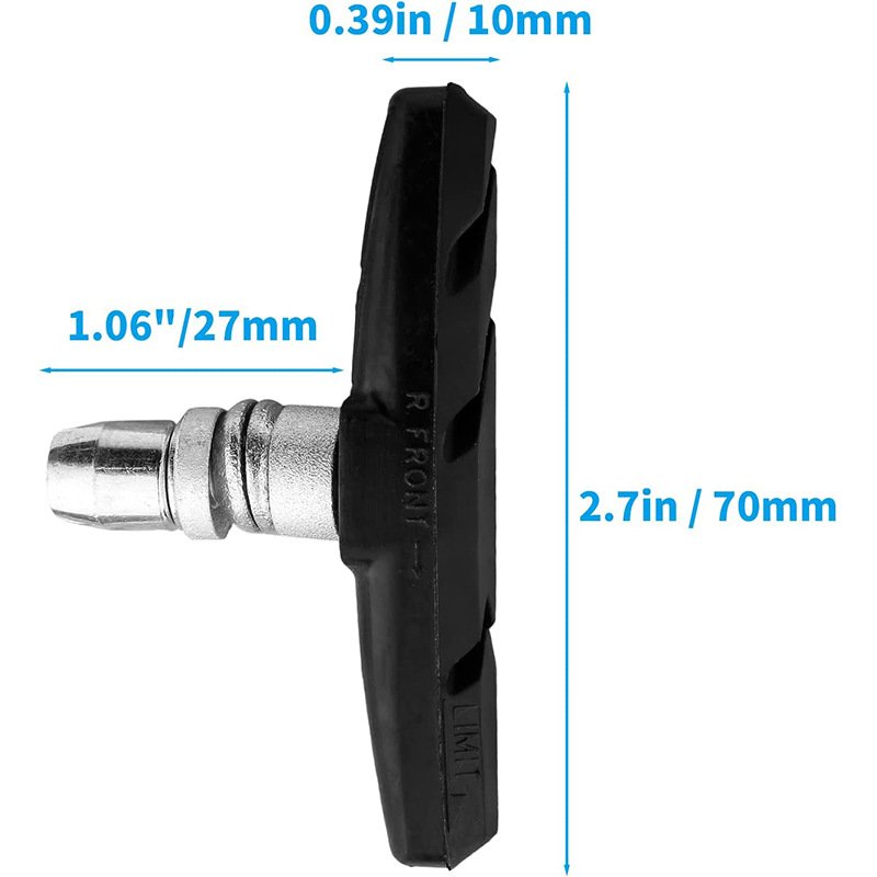 4Pcs Durable Bicycle Silent Brake Pads Cycling V Brake Holder Pads Shoes Blocks Rubber Pad for Long-lasting Performance