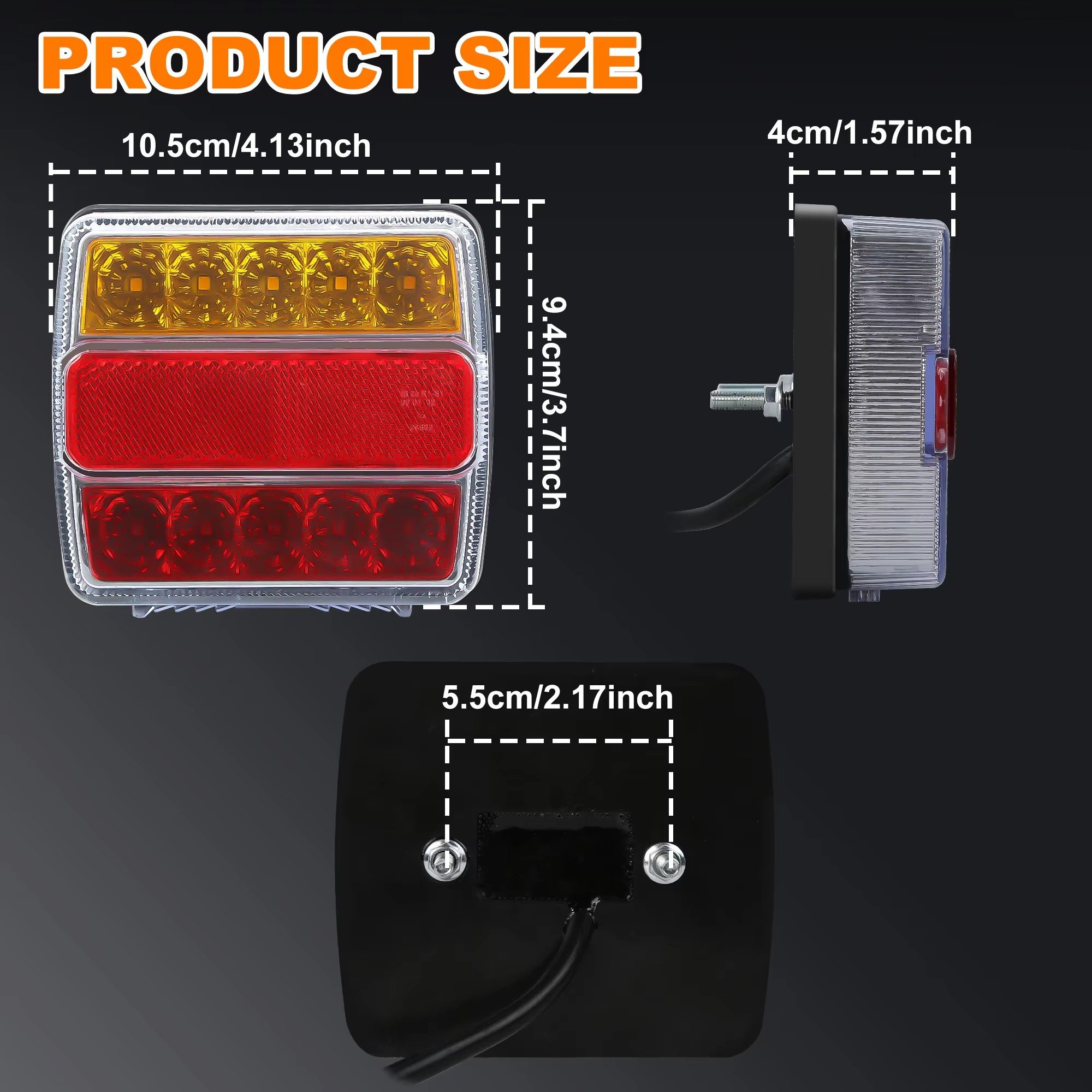 12V 16LED Magnetic LED Trailer Towing Light Kit Turn Signal License Plate Light on RV Pickup Trucks Marine Boats Trailers