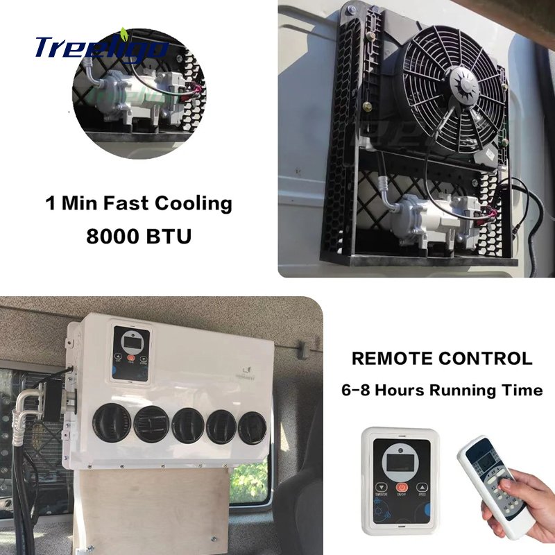 USA Free Shipping Ac Split Unit Inverter air Conditioner Universal Parking Cooler Dc AC 12 Volt 24v 12v Split Truck air Conditioner for Car
