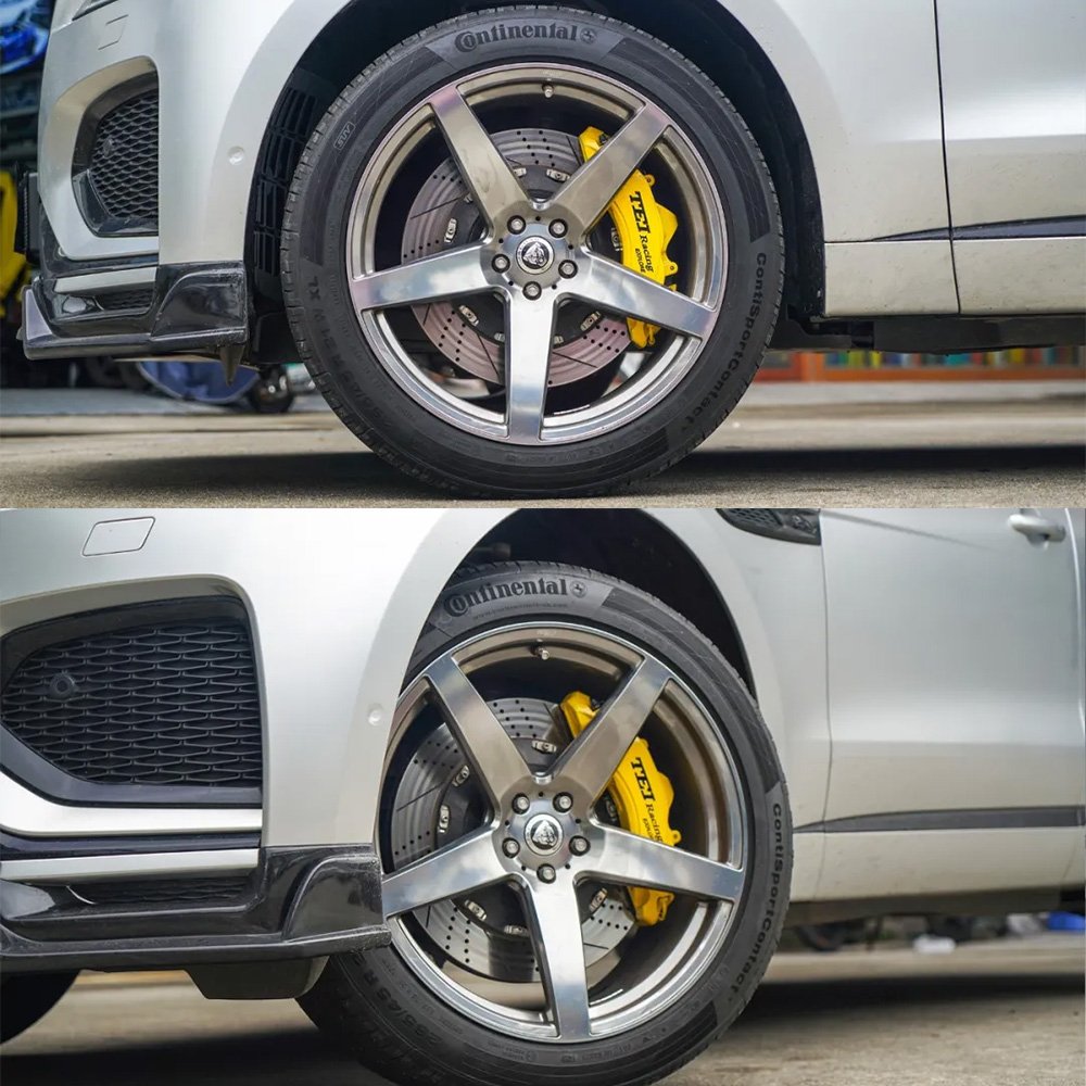 Front Big Brake Kit S60-Explore 6 Piston Caliper With 405*34 mm Rotor BBK Auto Brake System for Jaguar F-PACE 21 Inch Car Rim