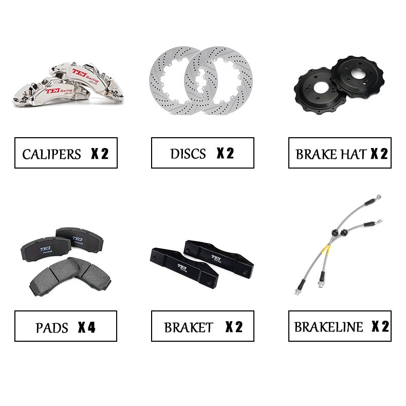 Front Big Brake Kit S60-Explore 6 Piston Caliper With 405*34 mm Rotor BBK Auto Brake System for Jaguar F-PACE 21 Inch Car Rim