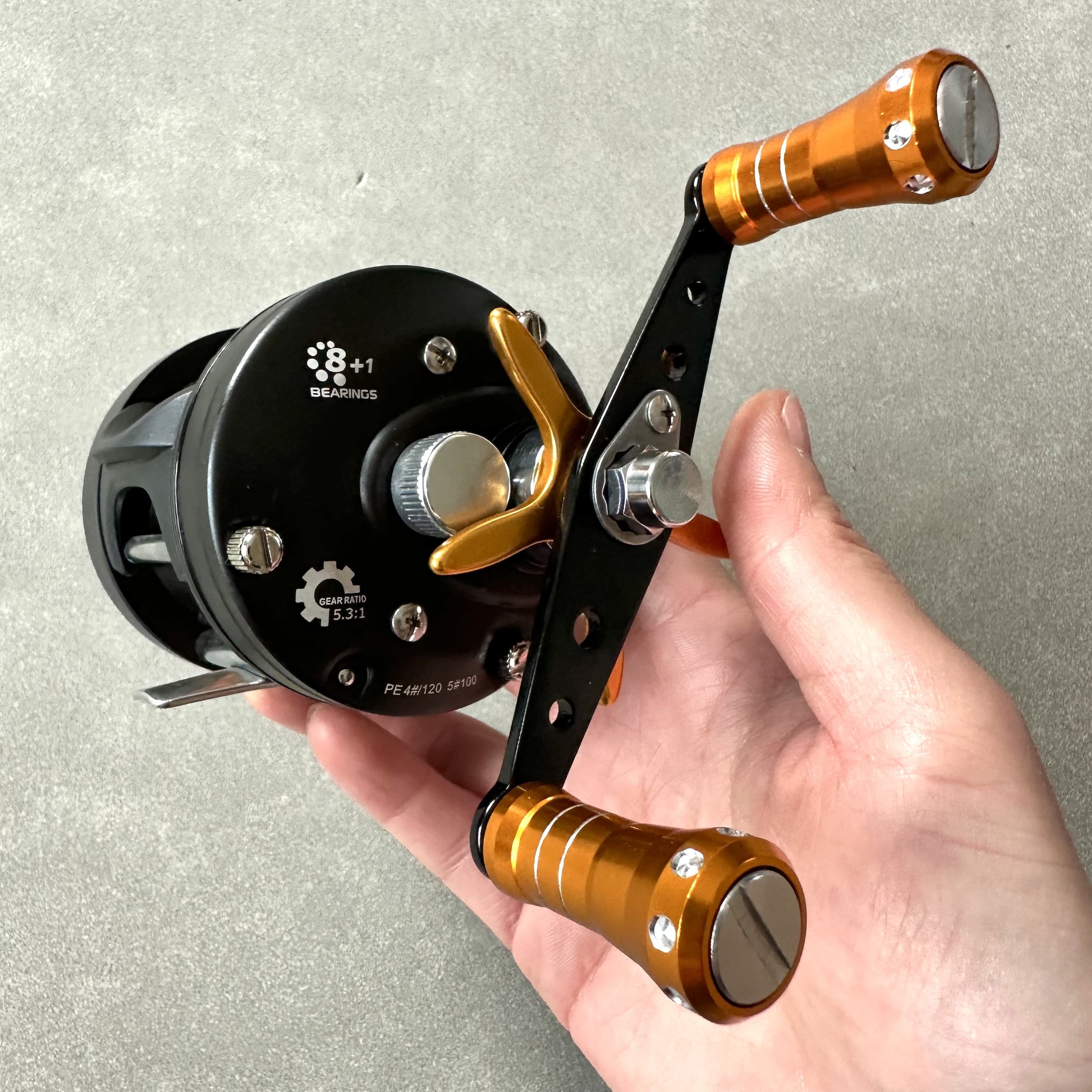 Seehoo Professional Reel Drum Reel CNC Handle Full Metal Body Brakes Round Conventional Inshore Drum Reel for Catfish Pike