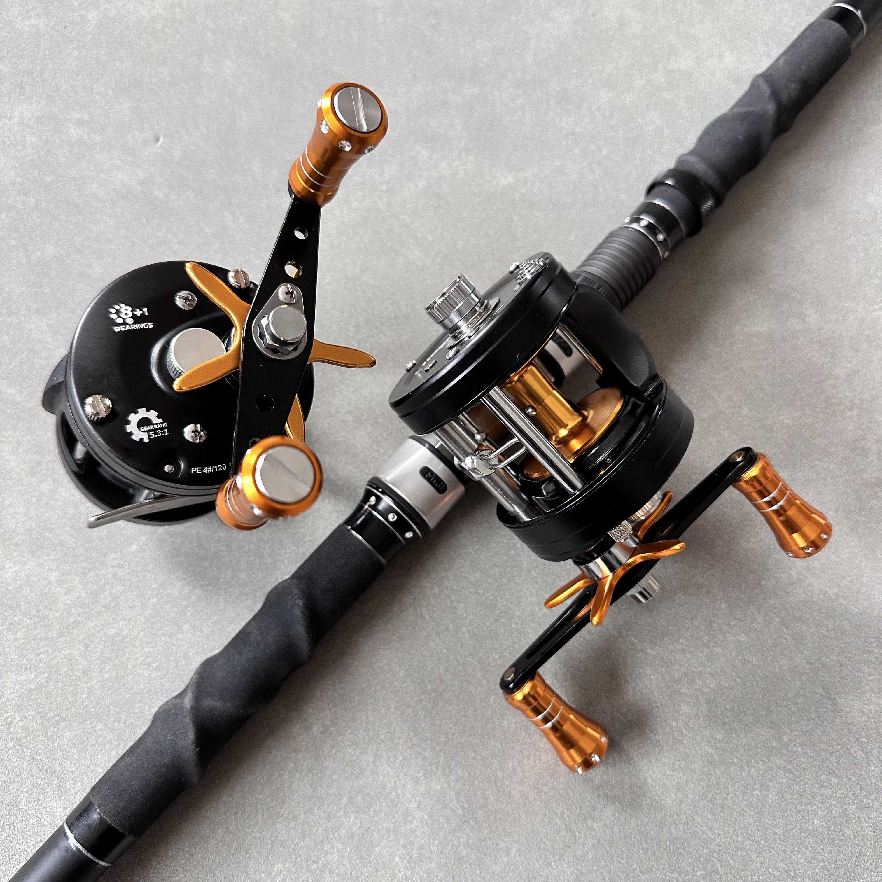 Seehoo Professional Reel Drum Reel CNC Handle Full Metal Body Brakes Round Conventional Inshore Drum Reel for Catfish Pike