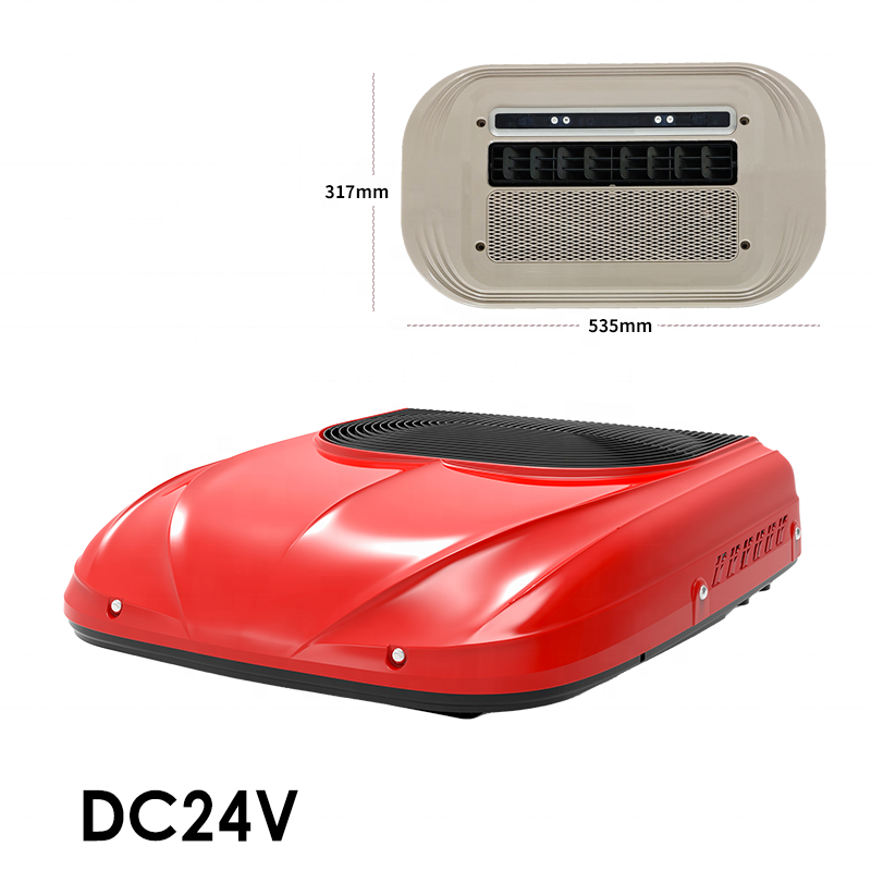 24V Mini Split Battery Powered Auto Parking Air Conditioner Cars Electric Rooftop Integrated Parking AC System 12V 24V Cabin AC