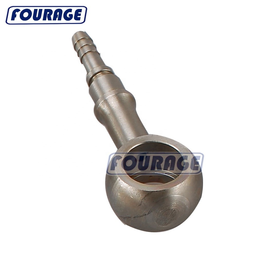 Stainless Steel Brake Line Fitting Straight AN3 Crimp Style Banjo Hose End 10mm Hole Hose Barb Fitting