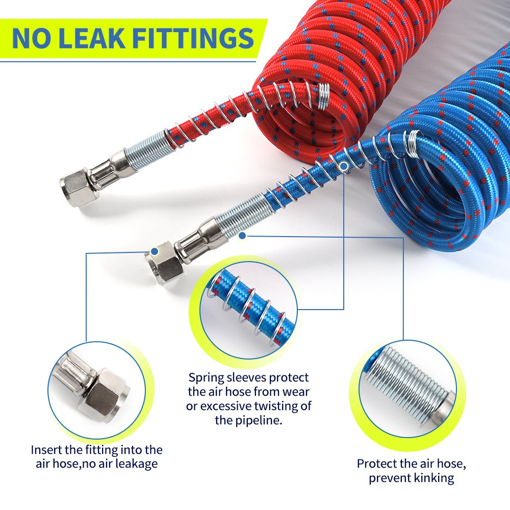 High Quality Pneumatic Air Pipe Helical Tube Set Flexible Spiral Truck Trailer Air Brake Coil Hose