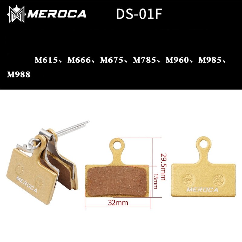 OEM Customized MEROCA Sintered Metallic Metal Bicycle Disc Brake Pads for MTB Mountain Bike Ebike Shimano XTR M355 XT BB7 BB5
