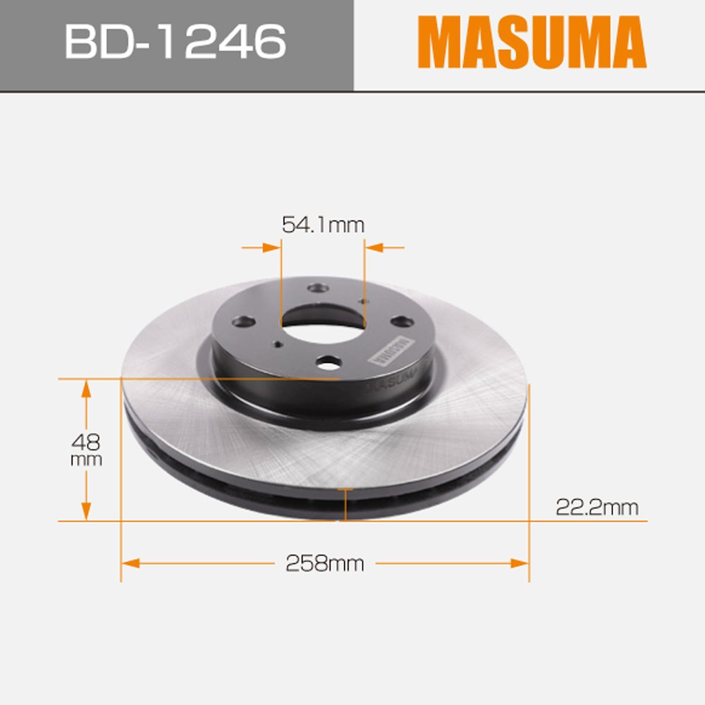BD-1246 MASUMA Auto Car Braking Discs 43512-12390 for TOYOTA COROLLA AE101