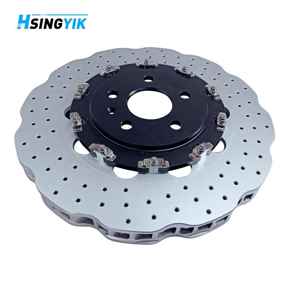 Hsingyik Performance Wavy Design Coated Perforated Floating Bolt Disc Front Brake Rotor for Audi A3 Rs3 8V 2016 8V0615301R