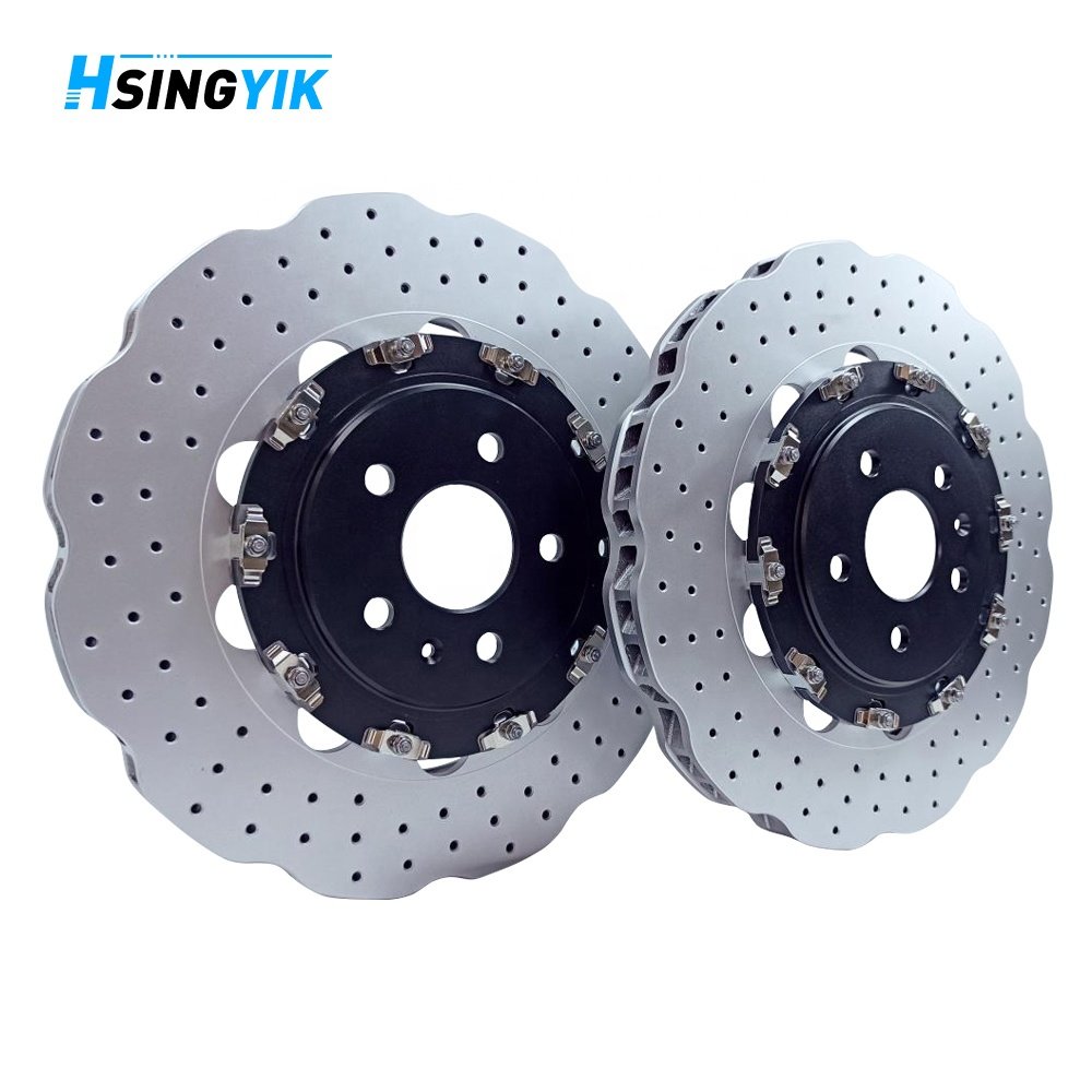 Hsingyik Performance Wavy Design Coated Perforated Floating Bolt Disc Front Brake Rotor for Audi A3 Rs3 8V 2016 8V0615301R