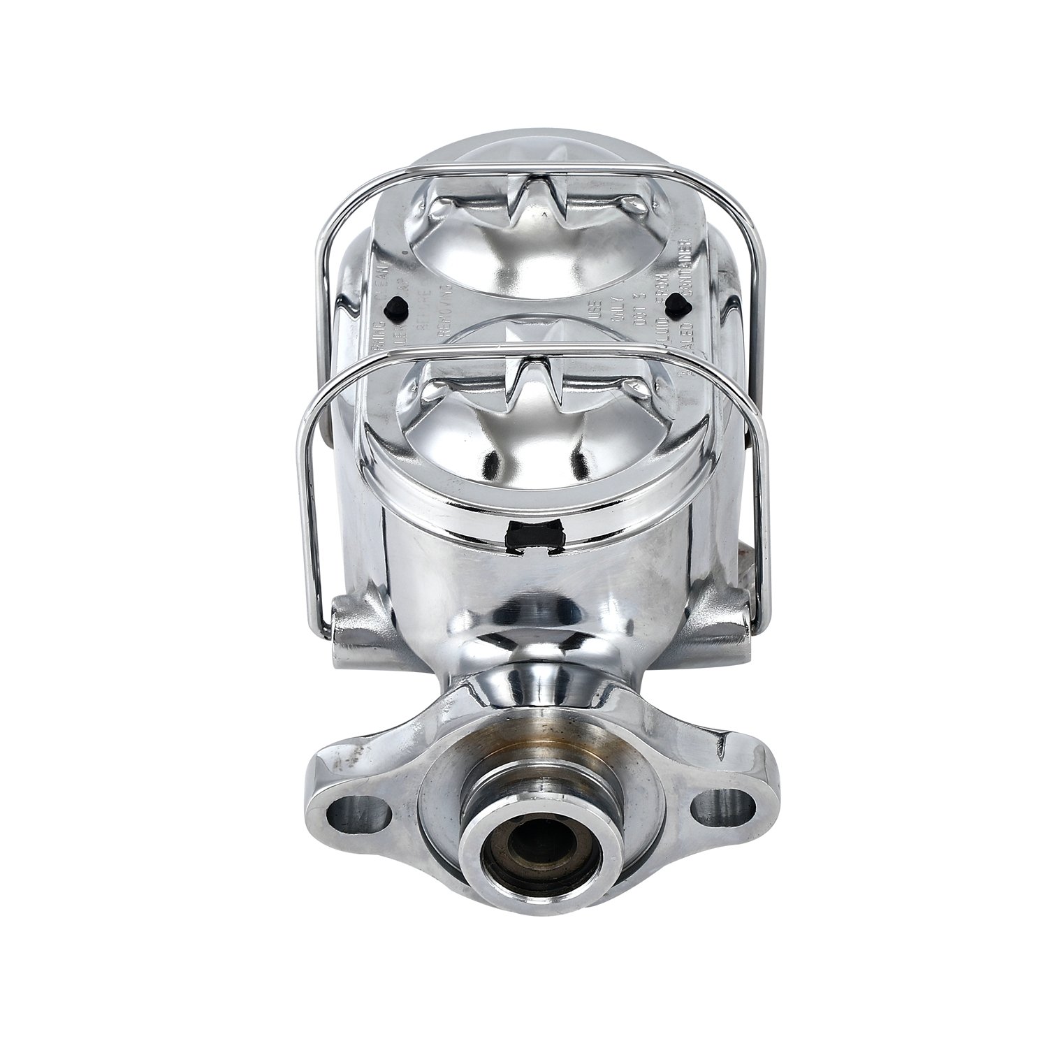 Universal W/1" Bore Chrome Aluminum Brake Bail Top Master Cylinder 4 Port for GM Street Rod