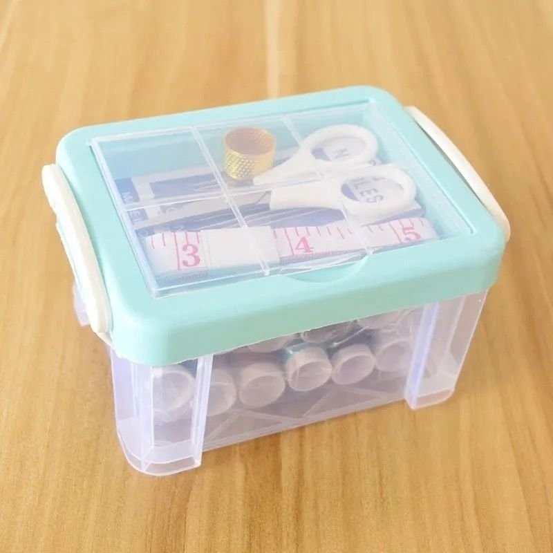 Wholesale Portable Mini Travel Sewing Kit Transparent Plastic Hotel & Home Extension Case Perfect Gift for Adults DIY Embroidery