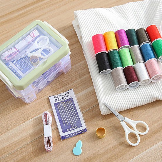 Wholesale Portable Mini Travel Sewing Kit Transparent Plastic Hotel & Home Extension Case Perfect Gift for Adults DIY Embroidery